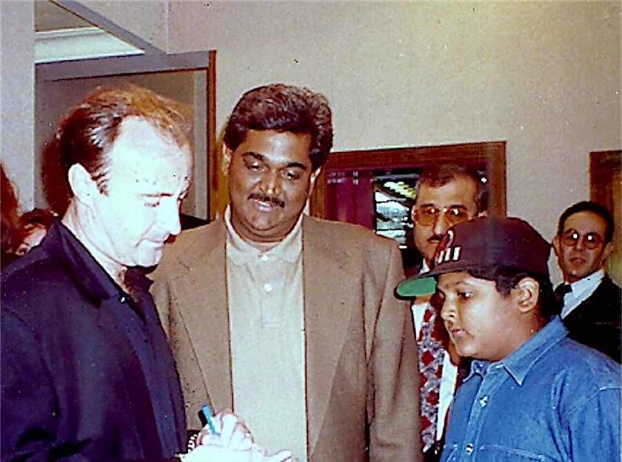 Phil Collins — the St. James, London. A Warner artist, met by Warner’s licensee in India.